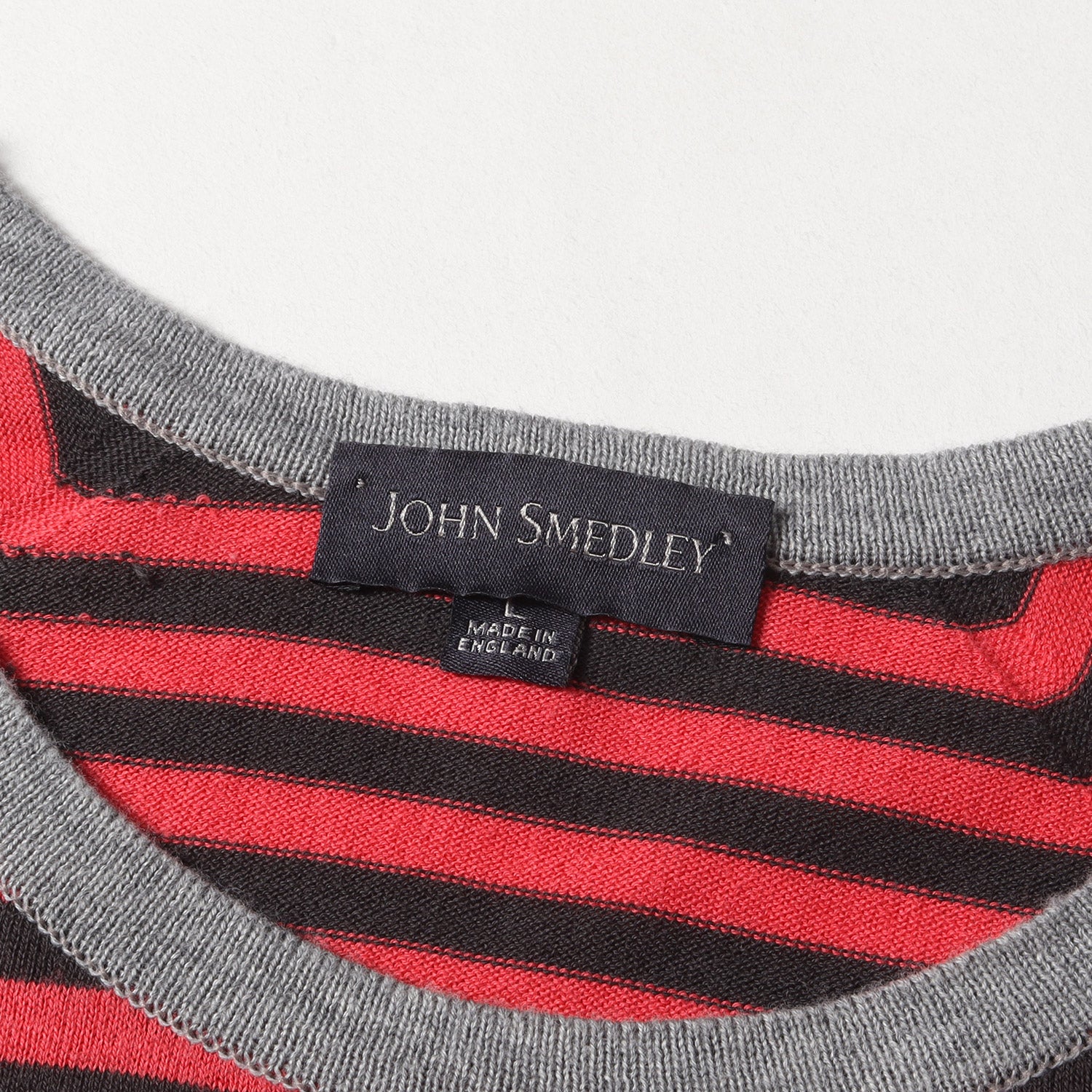 JOHN SMEDLEY (ジョンスメドレー) ボーダー ハイゲージ シーランドコットン ニット / セーター プルオーバー ニットソー 定番  ベーシック MADE IN ENGLAND - ブランド古着の通販・買取 | BEEGLE by Boo-Bee