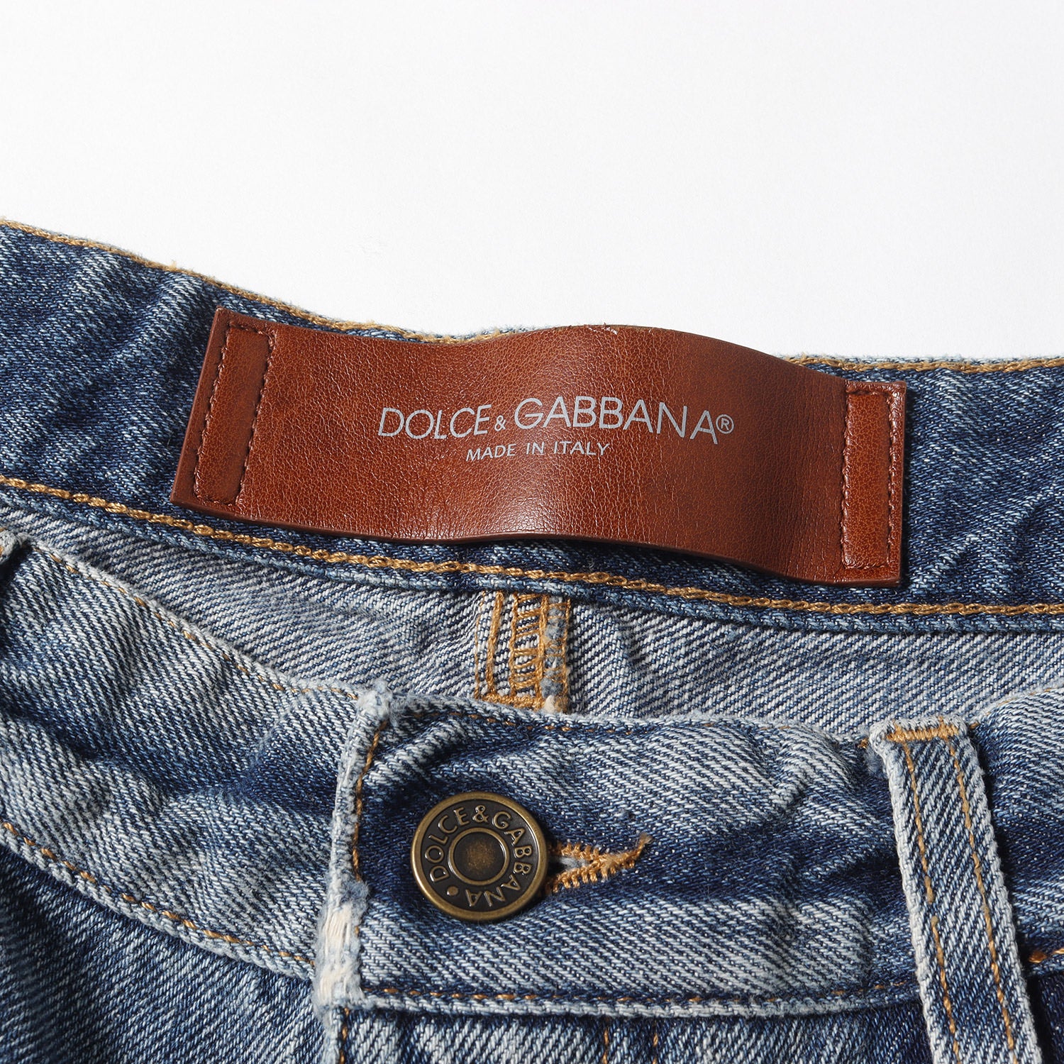 DOLCE&GABBANA (ドルチェ&ガッバーナ) ヴィンテージ加工 クラウン BEE エンブロイダリー デニムパンツ 14GOLD(G6DDLZ  G8R55) / ジーンズ ラグカジ リペア ダメージ ローライズ - ブランド古着の通販・買取 | BEEGLE by Boo-Bee