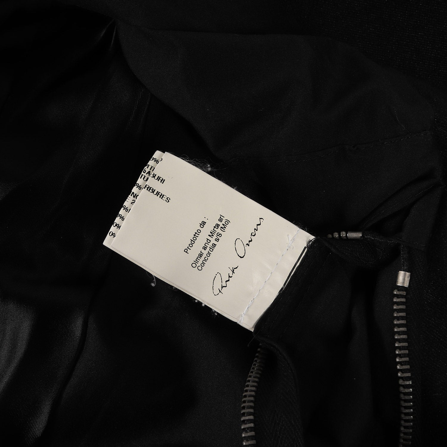 RICK OWENS (リックオウエンス) レザー切替 リネン コットン 