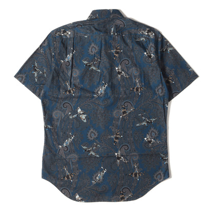 ジェット ペイズリー ブロード 半袖 ドレス シャツ / 総柄 バンダナ 飛行機 戦闘機