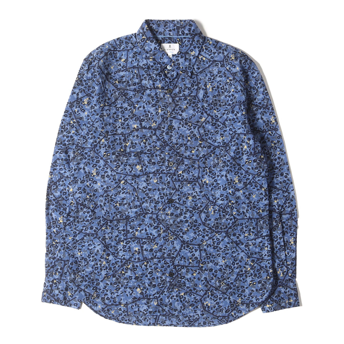 ジオメトリック 刺繍 レオパード カモ ドレス シャツ (156751 7200) / 長袖 総柄 MADE IN JAPAN