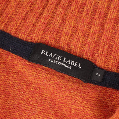 ワンポイント CB 刺繍 ショールカラー メランジ ニット カーディガン