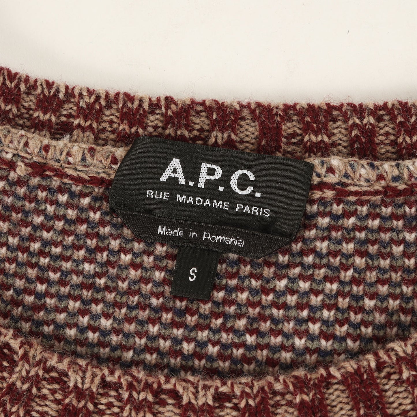 パネル切替 アーガイル ジャガード ニット