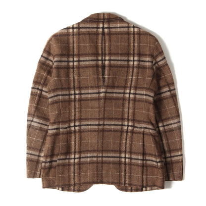 チェック ウール ナイロン 2B テーラード ジャケット