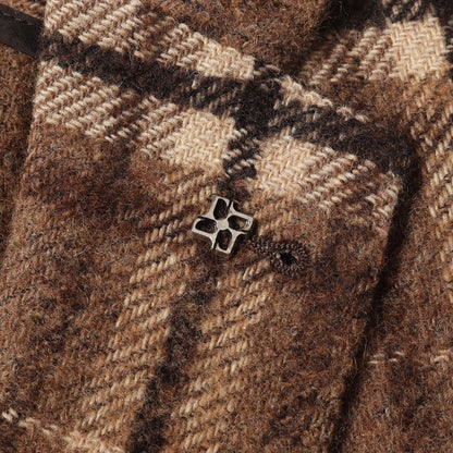 チェック ウール ナイロン 2B テーラード ジャケット