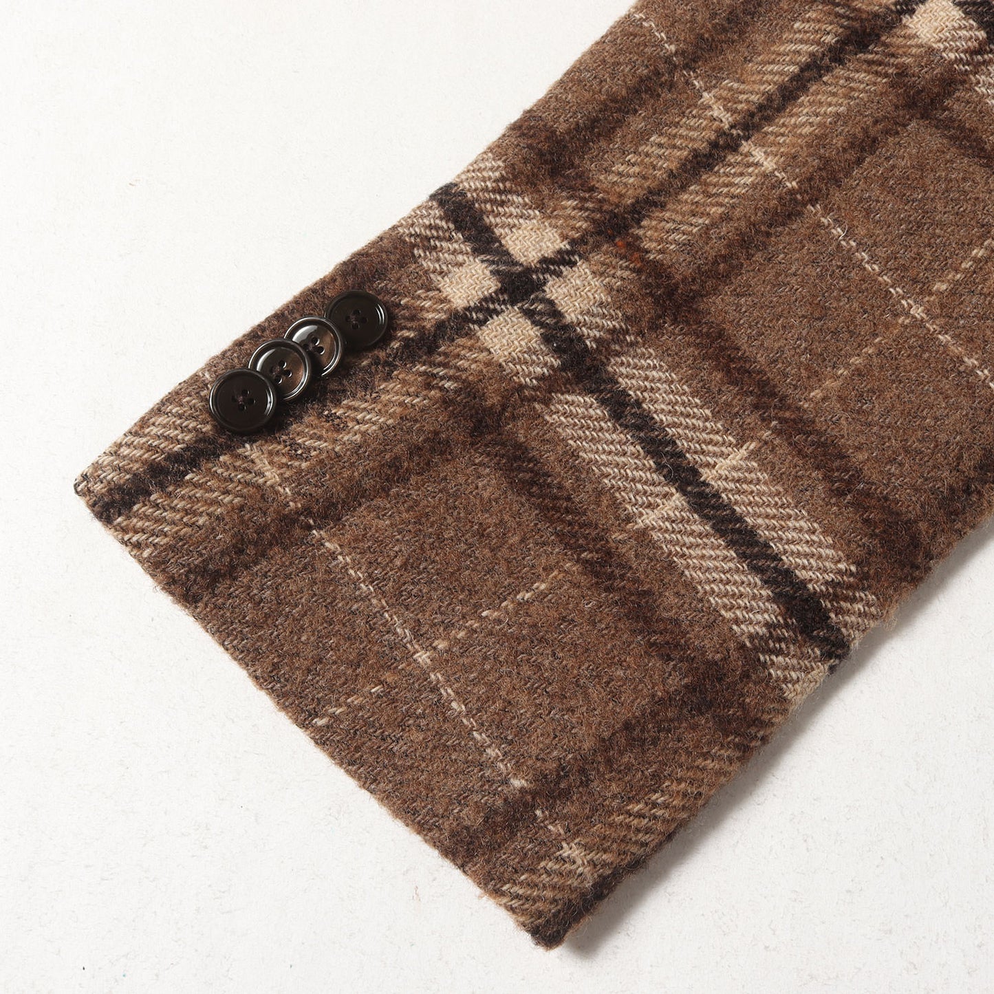 チェック ウール ナイロン 2B テーラード ジャケット