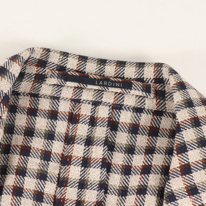 ガンクラブチェック シルク混ウール 段返り3B テーラード ジャケット (EASY JV903AQ EMRP58598) / ブートニエール付き