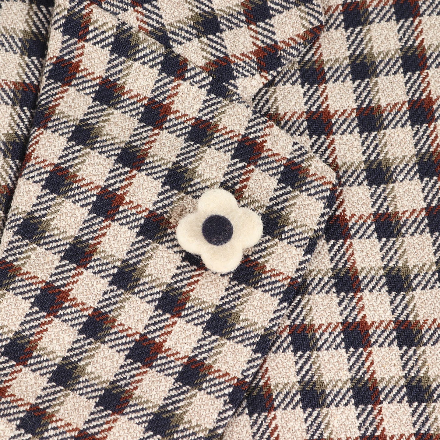 ガンクラブチェック シルク混ウール 段返り3B テーラード ジャケット (EASY JV903AQ EMRP58598) / ブートニエール付き