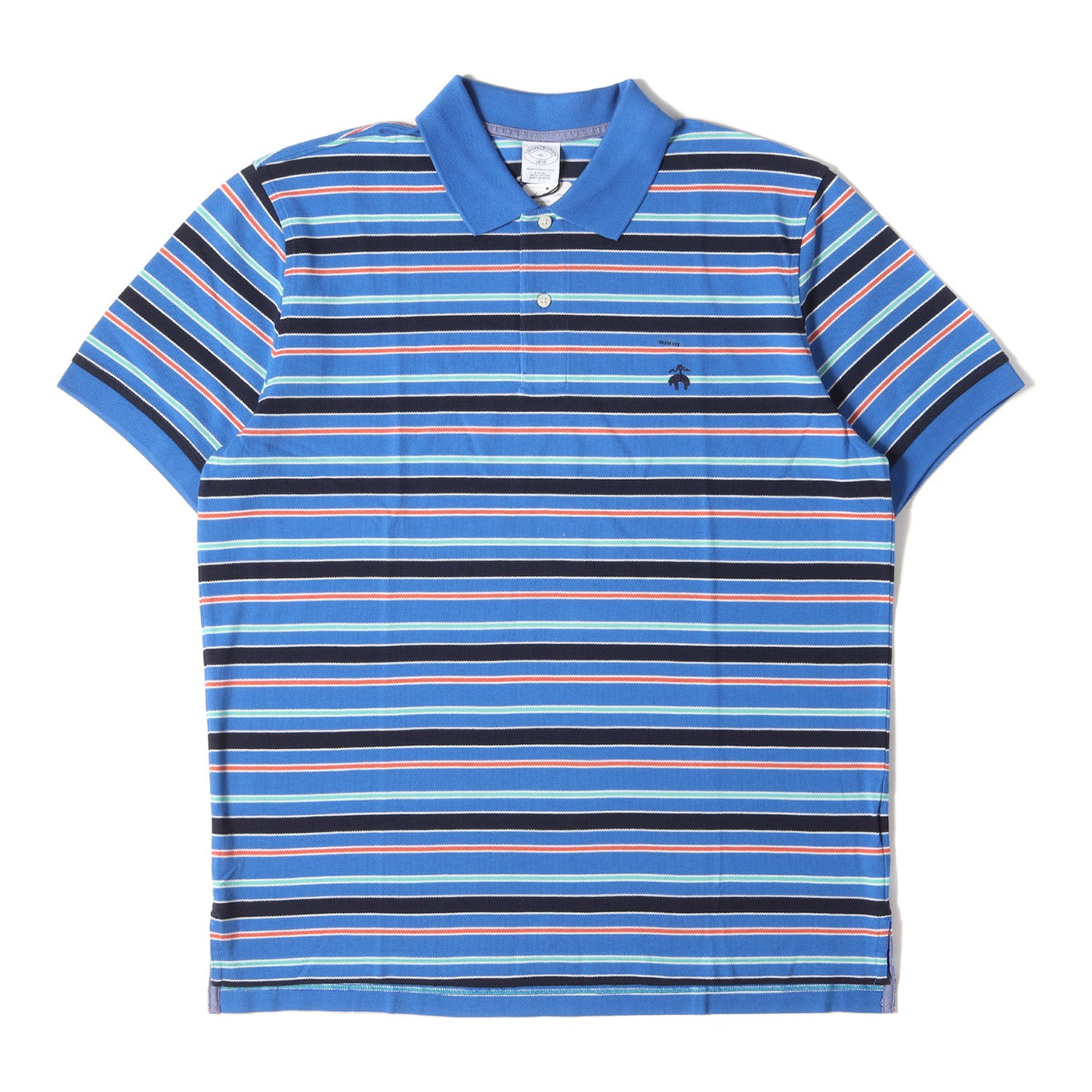ワンポイント アイコン 刺繍 マルチボーダー 鹿の子 半袖 ポロシャツ / ビジカジ オフィカジ トラッド アメトラ PERFORMANCE POLO SLIM FIT