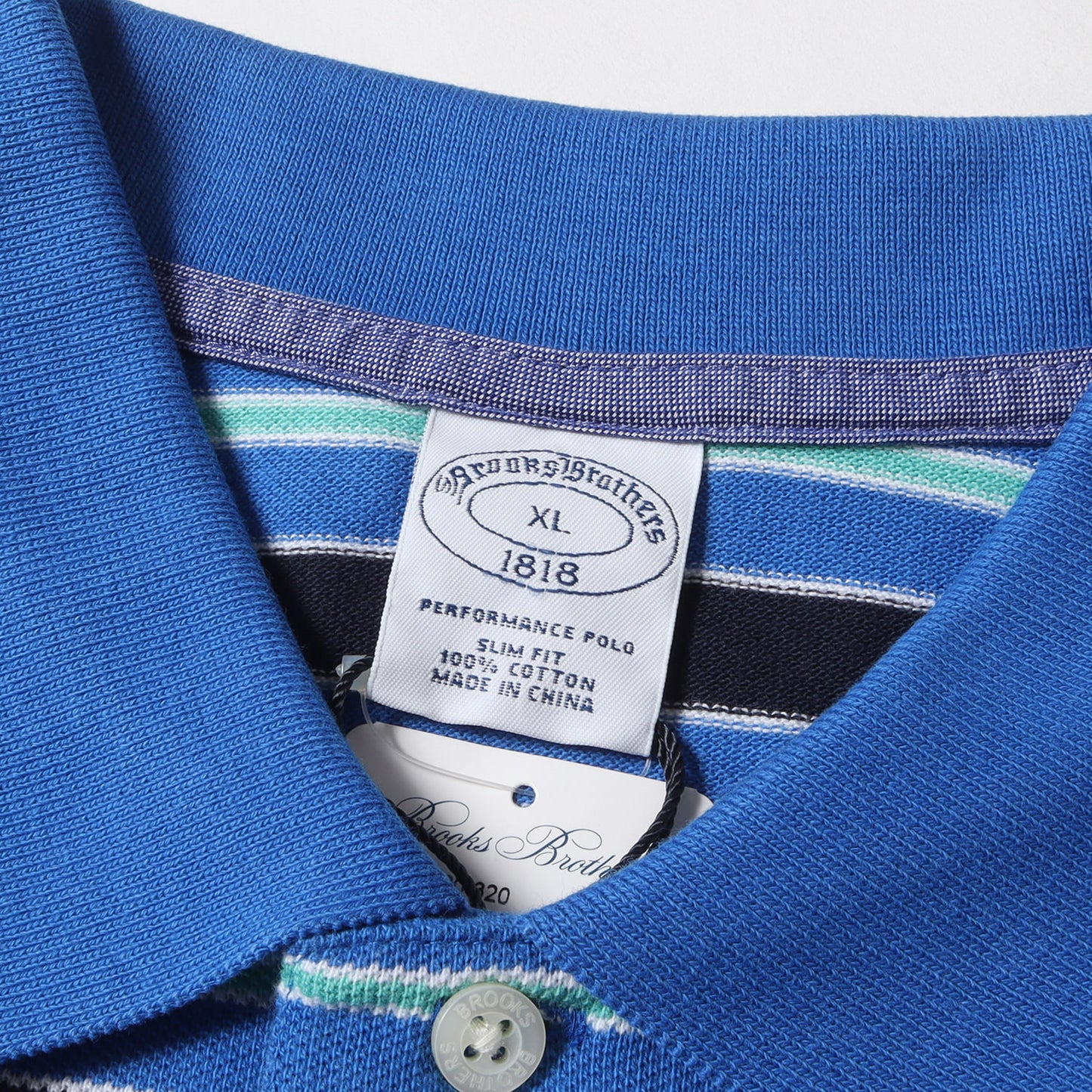 ワンポイント アイコン 刺繍 マルチボーダー 鹿の子 半袖 ポロシャツ / ビジカジ オフィカジ トラッド アメトラ PERFORMANCE POLO SLIM FIT