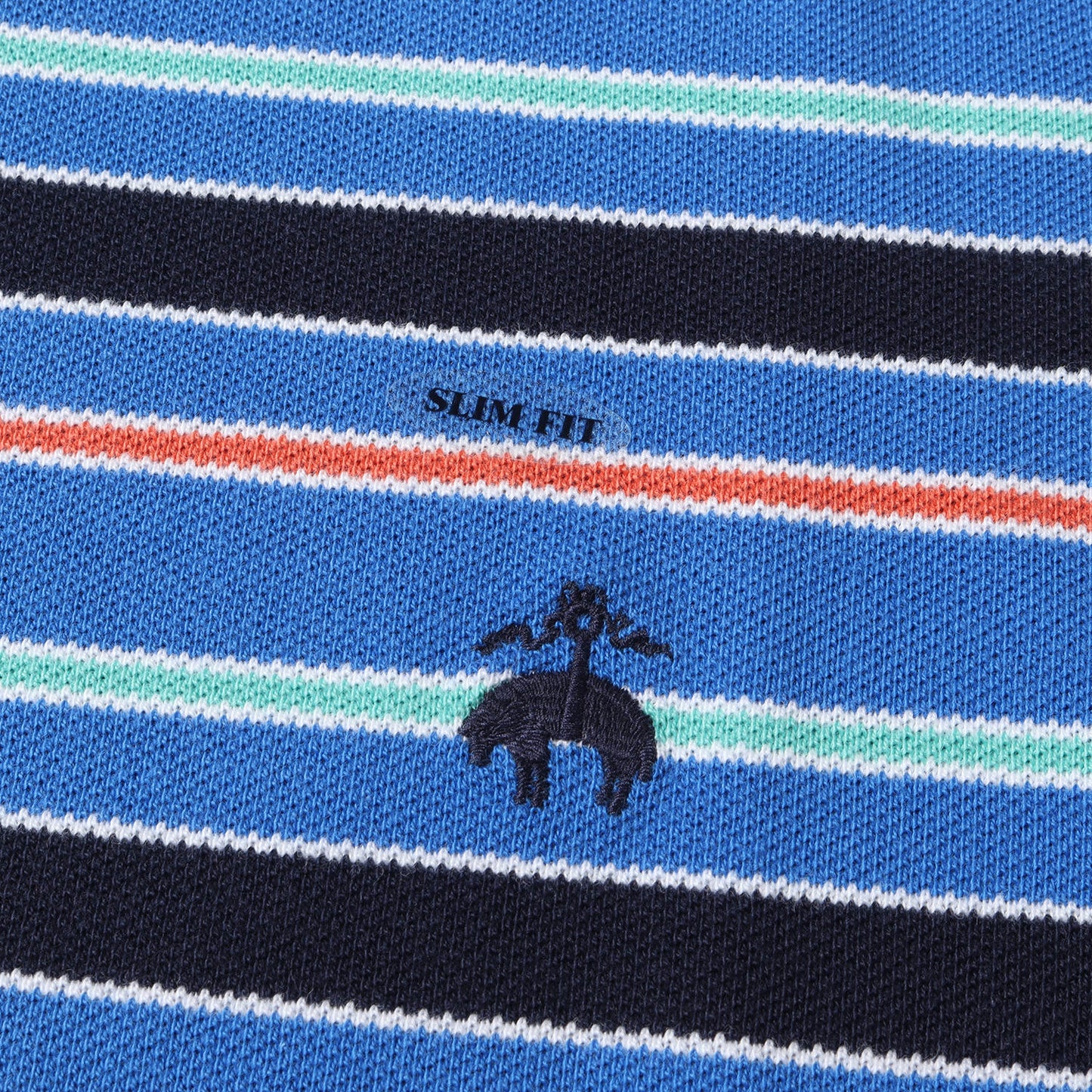 ワンポイント アイコン 刺繍 マルチボーダー 鹿の子 半袖 ポロシャツ / ビジカジ オフィカジ トラッド アメトラ PERFORMANCE POLO SLIM FIT