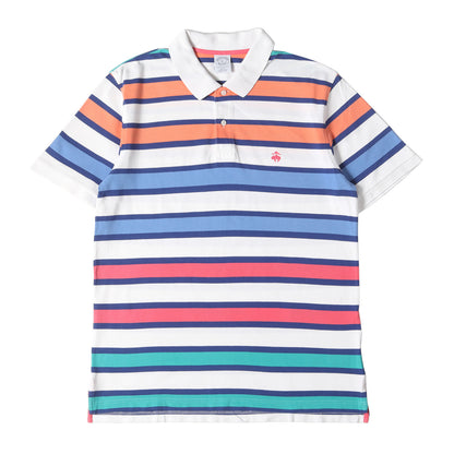 ワンポイント アイコン 刺繍 マルチボーダー 鹿の子 半袖 ポロシャツ / ビジカジ オフィカジ トラッド アメトラ PERFORMANCE POLO SLIM FIT
