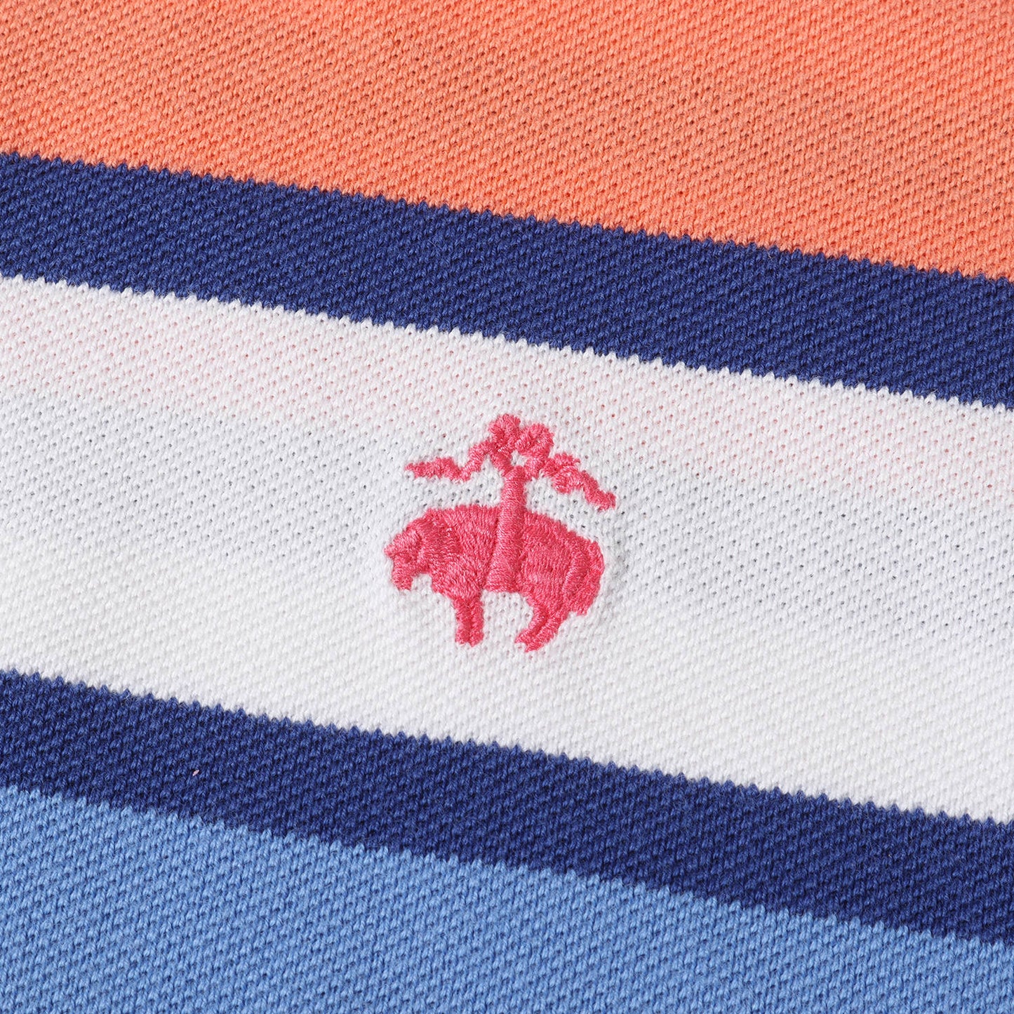 ワンポイント アイコン 刺繍 マルチボーダー 鹿の子 半袖 ポロシャツ / ビジカジ オフィカジ トラッド アメトラ PERFORMANCE POLO SLIM FIT