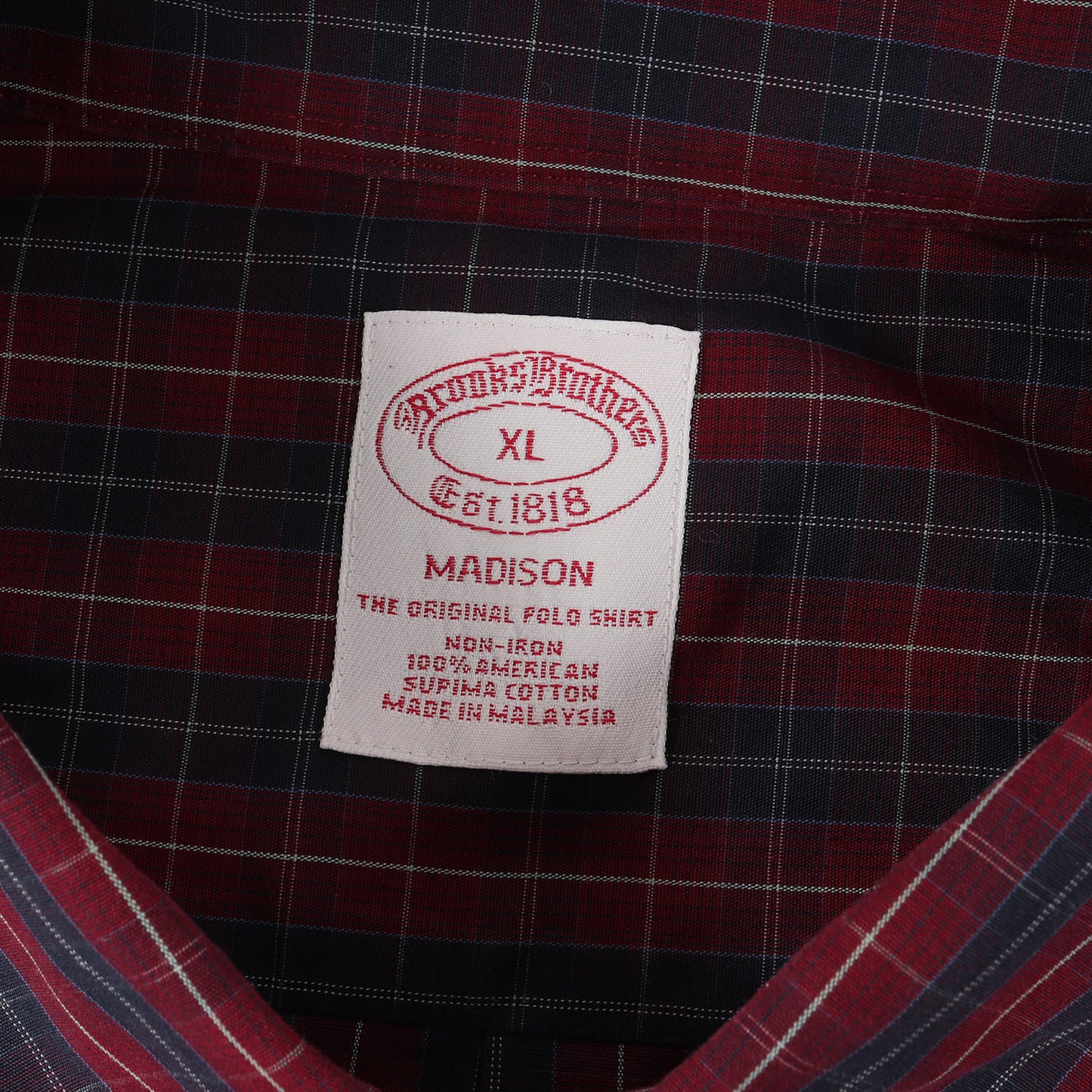 トーンオントーン チェック ボタンダウン フォーマル ドレス シャツ (MADISON THE ORIGINAL POLO SHIRT) / 長袖 B.D NON-IRON ビジネス ビジカジ オフィカジ アメトラ トラッド ノンアイロン