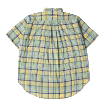 22SS マドラスチェック ボタンダウン コットンシルク 半袖 ドレス シャツ (MADRAS SHORT SLEEVE 5525-GSH-22100-CH1-BY)