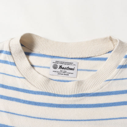 ボーダー 半袖 コットン ニット Tシャツ (LIGHT WAVE COTTON KNIT PULLOVER 95-232-018)