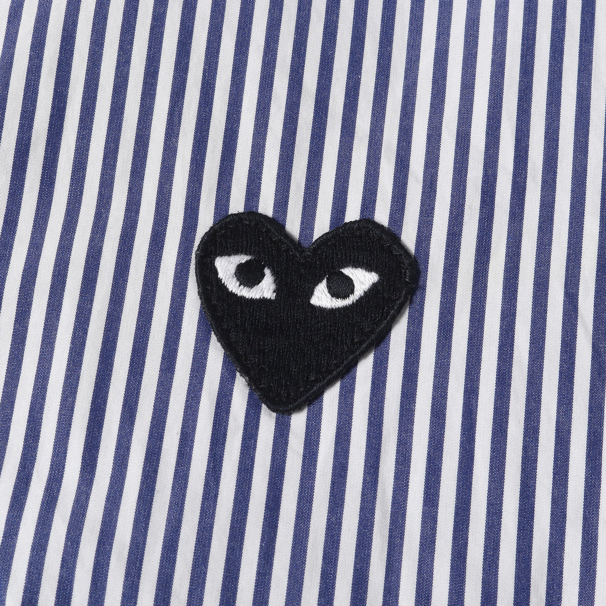 ワンポイント PLAYハート 刺繍 ストライプ ブロード ドレス シャツ (AZ-B008 AD2019/1)
