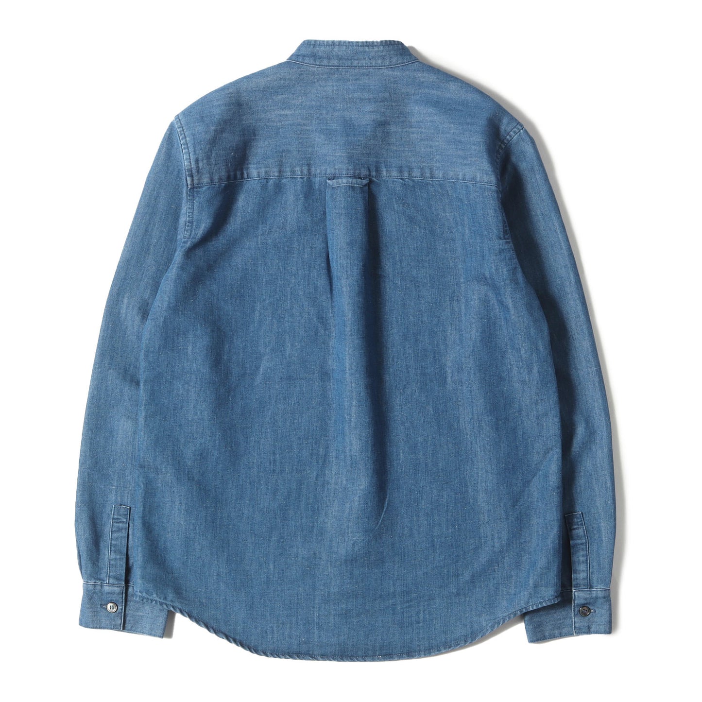 スタンドカラー コットンポリ ダンガリー デニム シャツ (24186-1-74713) / 長袖 フレカジ フレンチ カジュアル
