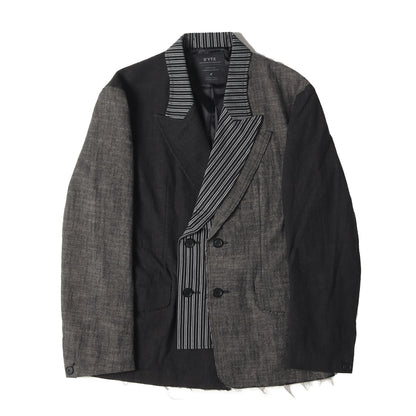 23SS ピークドラペル 変型 切替 ダブルブレスト テーラード ジャケット (PEAKED JACKET UI-J11-801) / ヨウジヤマモト モード デザイナーズ