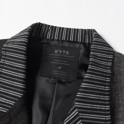 23SS ピークドラペル 変型 切替 ダブルブレスト テーラード ジャケット (PEAKED JACKET UI-J11-801) / ヨウジヤマモト モード デザイナーズ