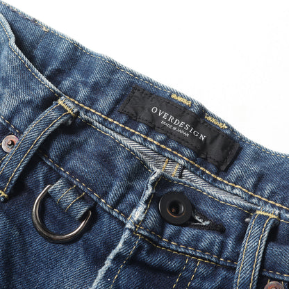 ヴィンテージ リメイク 加工 ストレッチ スキニー デニムパンツ (NEW SKINNY ROCKASTAR ) / ジーンズ リペア ペンキ メタル ロックバンド