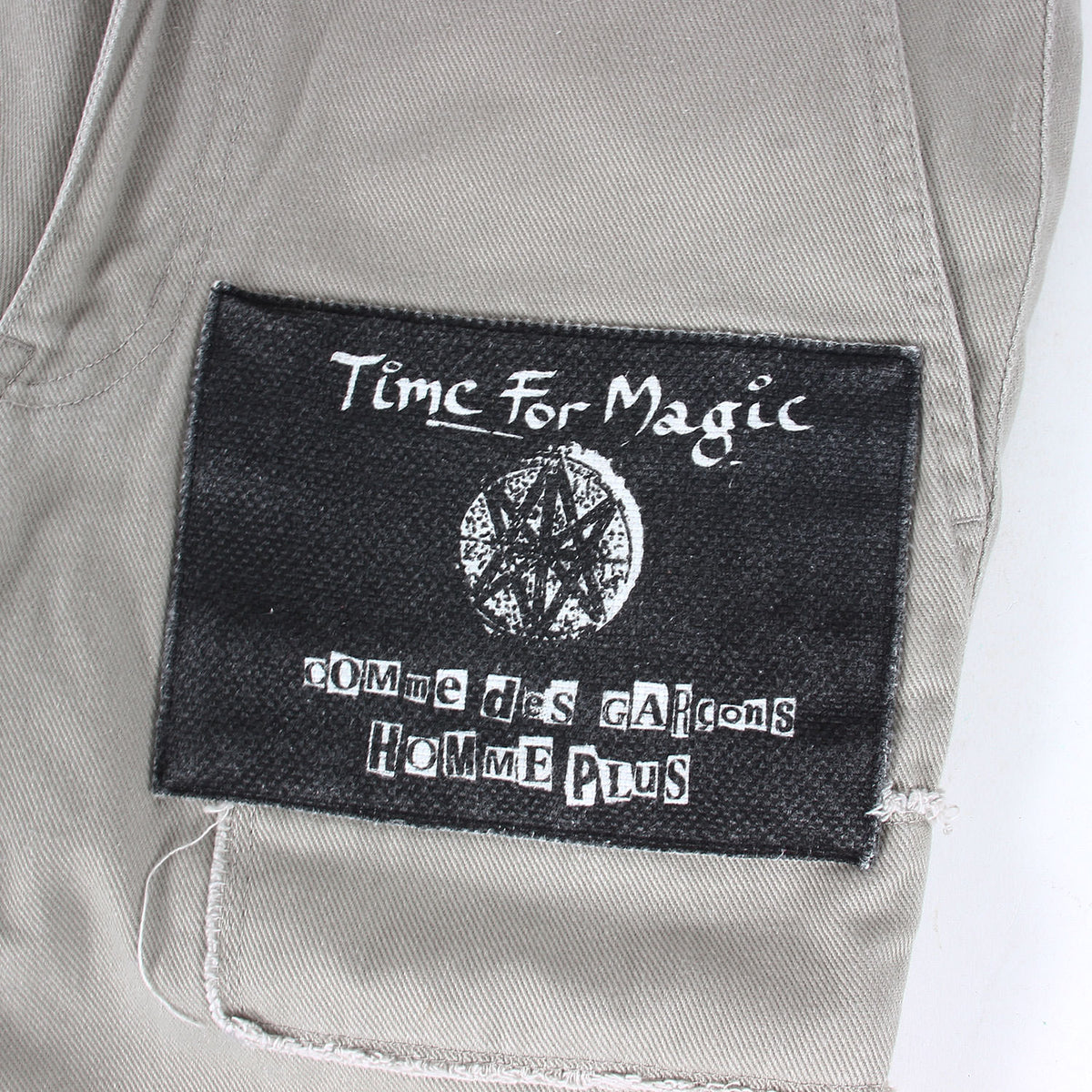 08AW × Jamie Reid Time For Magic 期 アートワーク ロゴ パッチ ツイル テーパード パンツ (PB-P028) / ジッパーフライ トラウザー Y2K アーカイブ 名作 パンク
