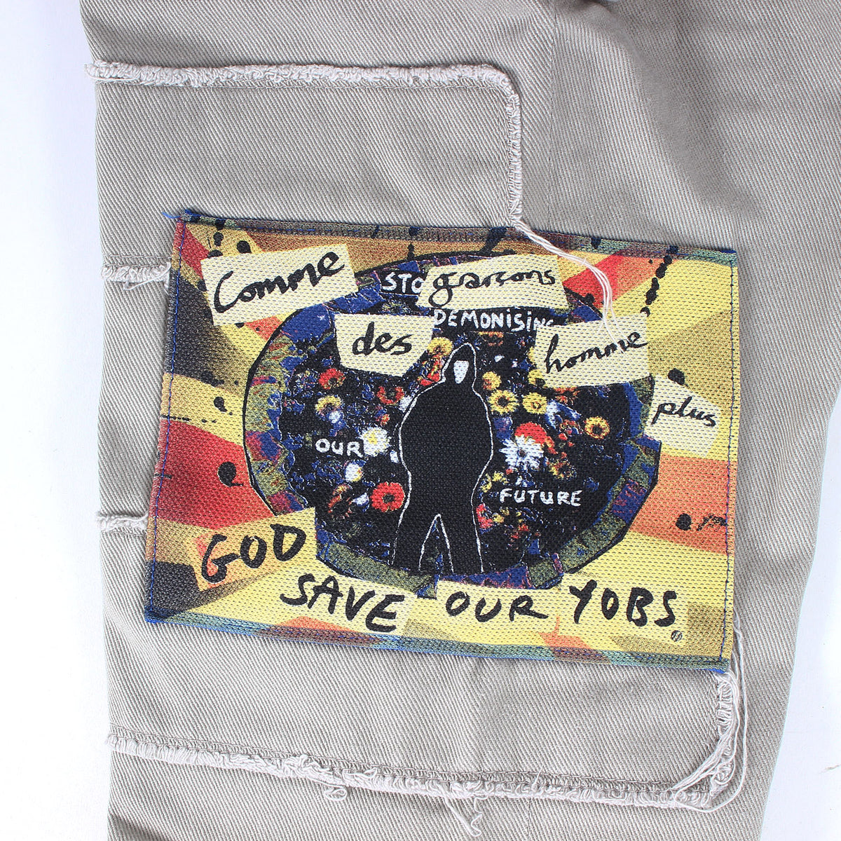 08AW × Jamie Reid Time For Magic 期 アートワーク ロゴ パッチ ツイル テーパード パンツ (PB-P028) / ジッパーフライ トラウザー Y2K アーカイブ 名作 パンク