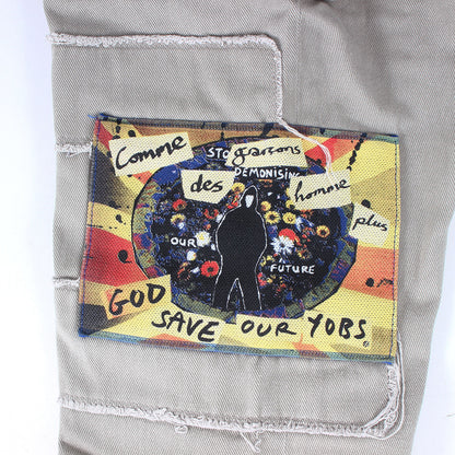08AW × Jamie Reid Time For Magic 期 アートワーク ロゴ パッチ ツイル テーパード パンツ (PB-P028) / ジッパーフライ トラウザー Y2K アーカイブ 名作 パンク