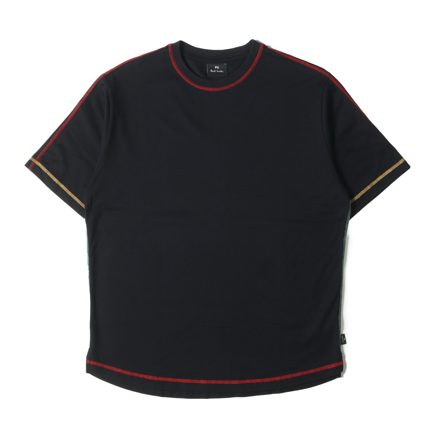 コントラストカラー ステッチ Tシャツ (102526 254T) / 無地 プレーン ソリッド 定番 ベーシック スタンダード PS