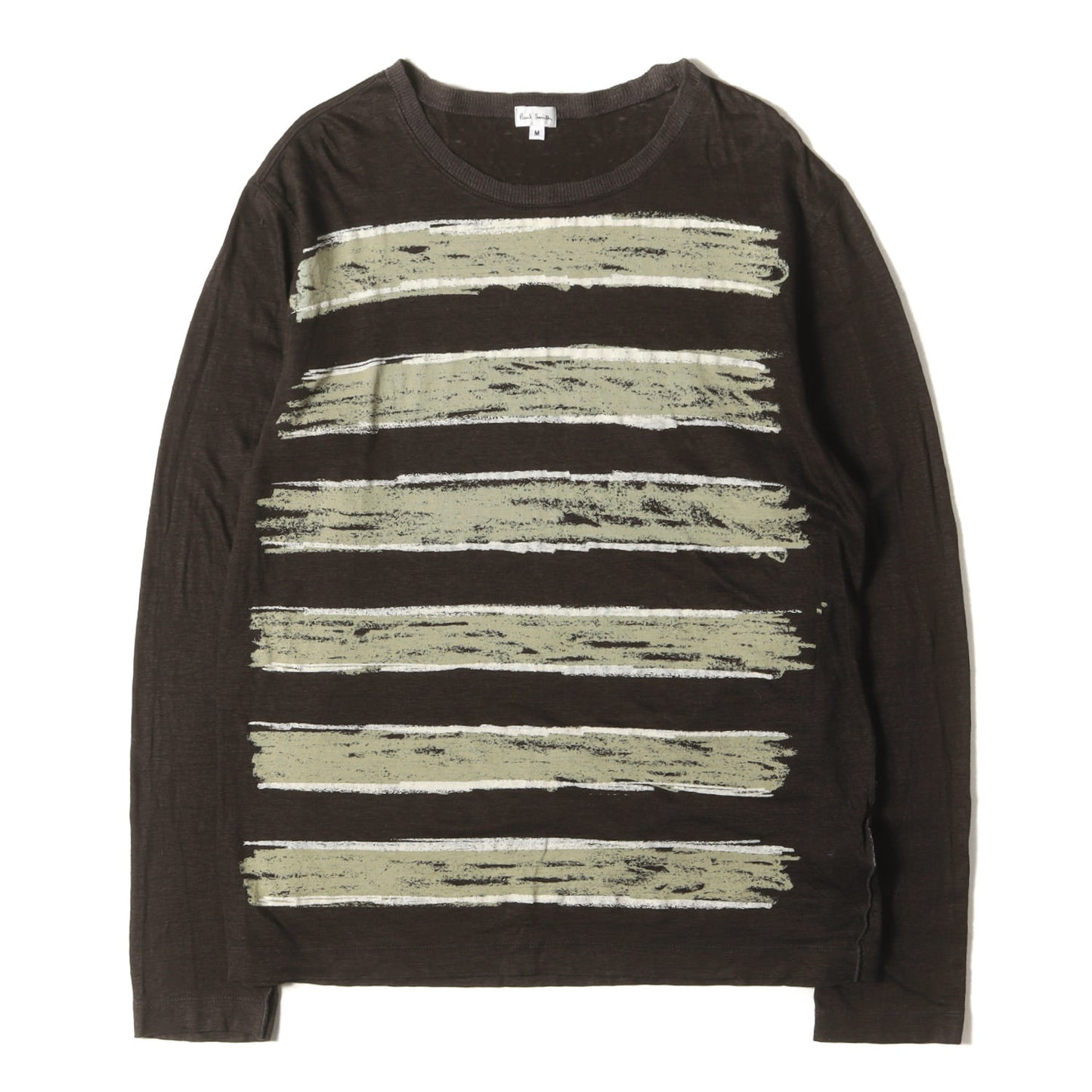 プリントボーダー リネン ニット (193254 912A)