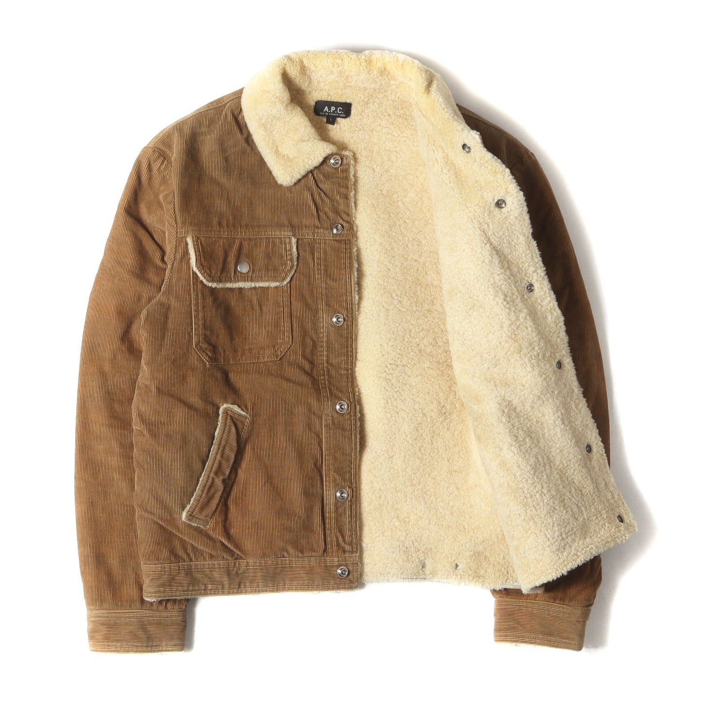 90s - 00s イーストバイウエスト期 ボアムートン コーデュロイ トラッカー ジャケット / 細畝 MADE IN FRANCE