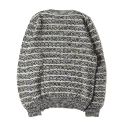 ボーダー ジャガード ニット フィッシャーマンズ セーター (64-02-35-02007)