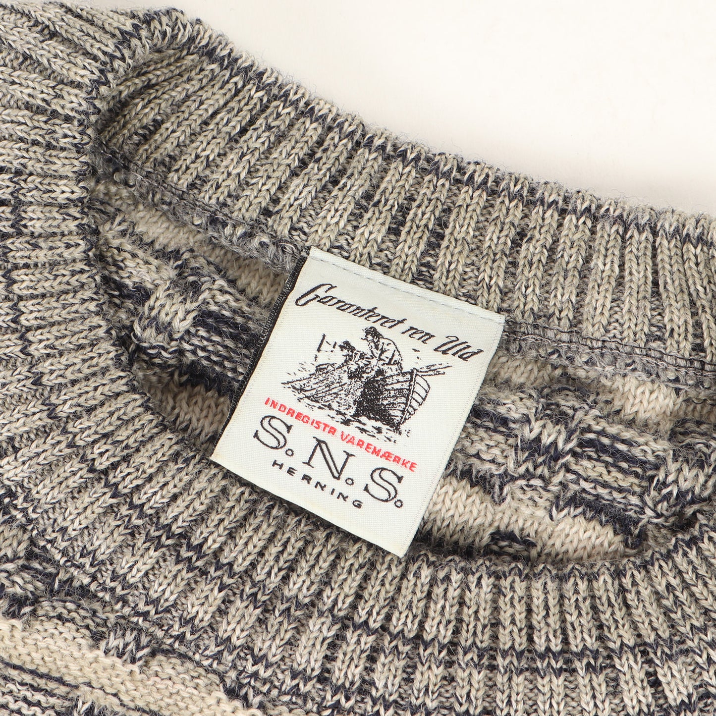 ボーダー ジャガード ニット フィッシャーマンズ セーター (64-02-35-02007)