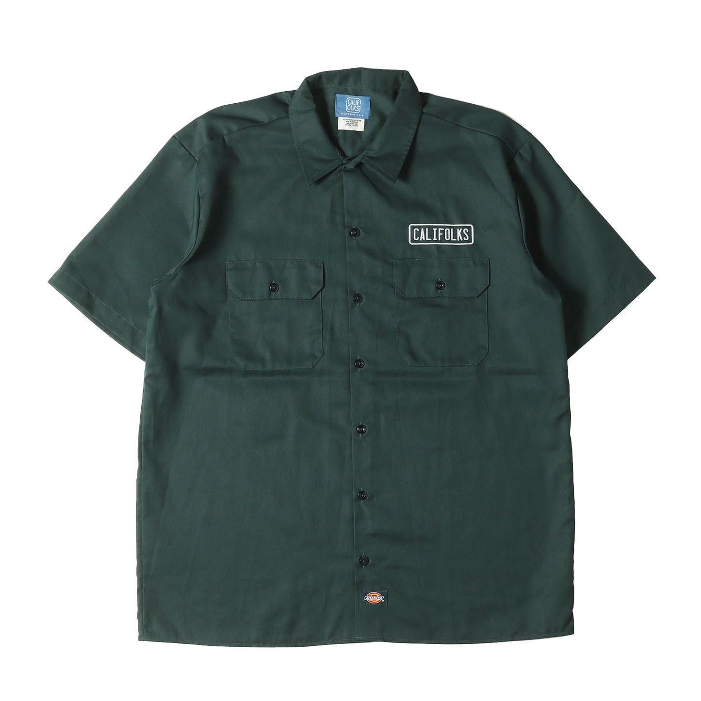 24SS × Dickies 1574 ロゴ 刺繍 T/Cツイル 半袖 ワーク シャツ (CALIFOLKS Dickies Custom Work Shirt Short Sleeve) / アメカジ