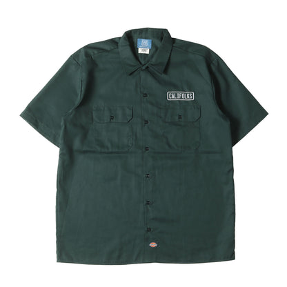 24SS × Dickies 1574 ロゴ 刺繍 T/Cツイル 半袖 ワーク シャツ (CALIFOLKS Dickies Custom Work Shirt Short Sleeve) / アメカジ