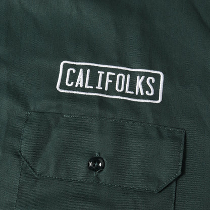 24SS × Dickies 1574 ロゴ 刺繍 T/Cツイル 半袖 ワーク シャツ (CALIFOLKS Dickies Custom Work Shirt Short Sleeve) / アメカジ