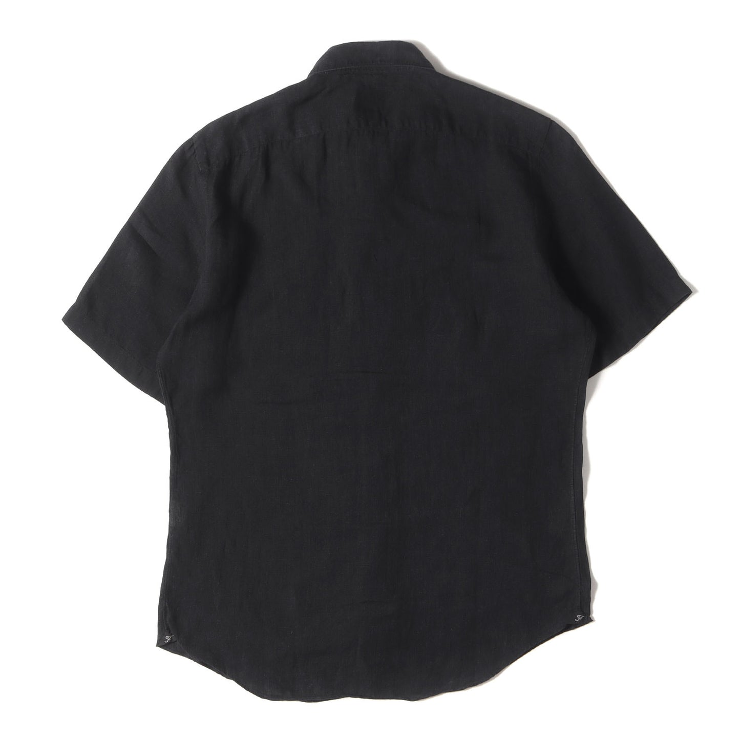 イタリアン カッタウェイカラー リネン 半袖 ドレス シャツ (35122) / MADE IN ITALY