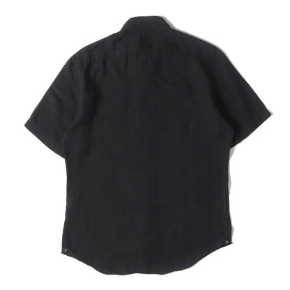 イタリアン カッタウェイカラー リネン 半袖 ドレス シャツ (35122) / MADE IN ITALY