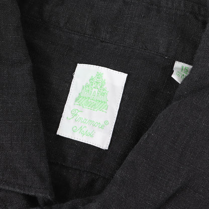 イタリアン カッタウェイカラー リネン 半袖 ドレス シャツ (35122) / MADE IN ITALY