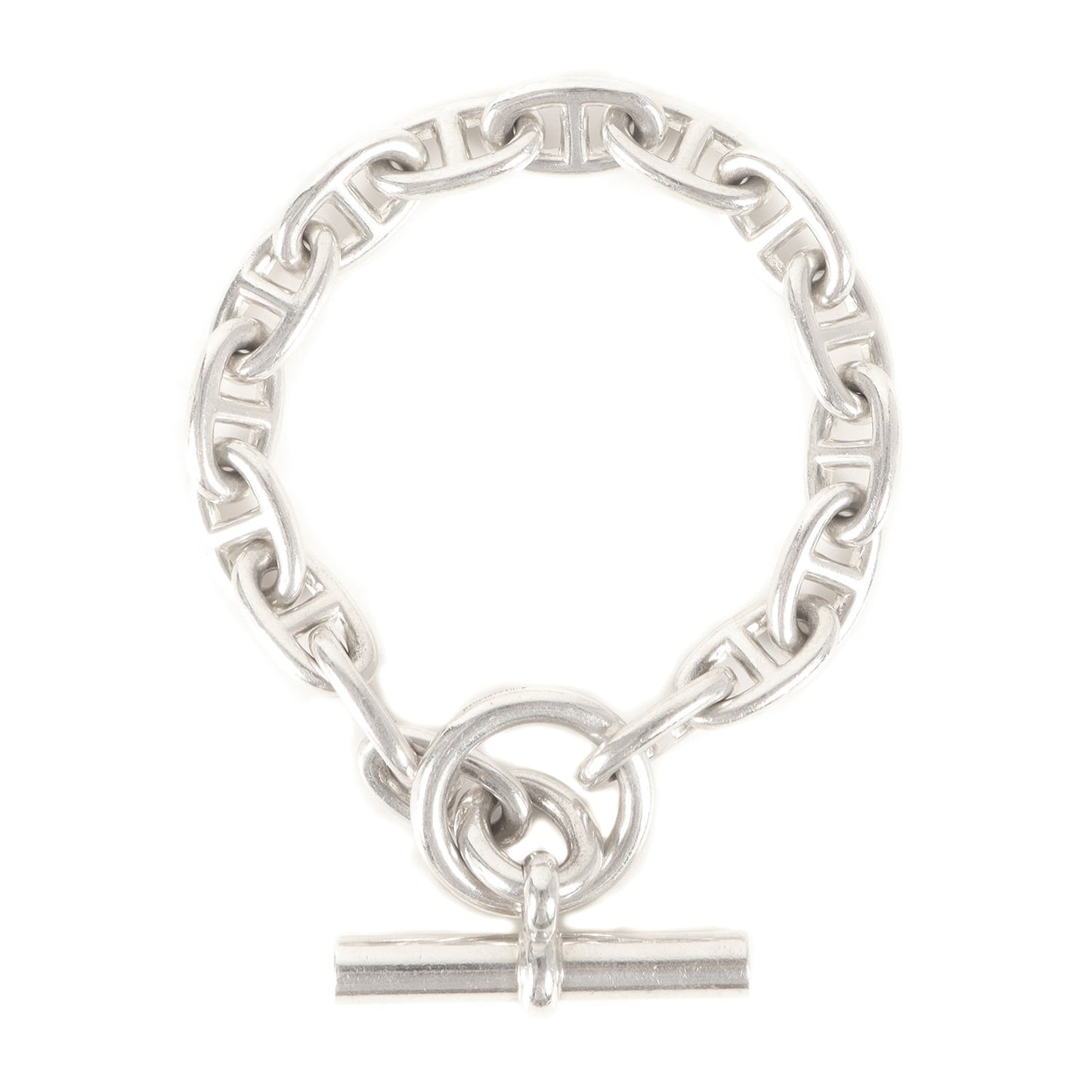 70s - 90s 筆記体 モデル シェーヌダンクル ブレスレット (Chaine dancre Bracelet 16Link) / ヴィンテージ シルバー Ag925 16コマ リンク ジュエリー アクセサリー