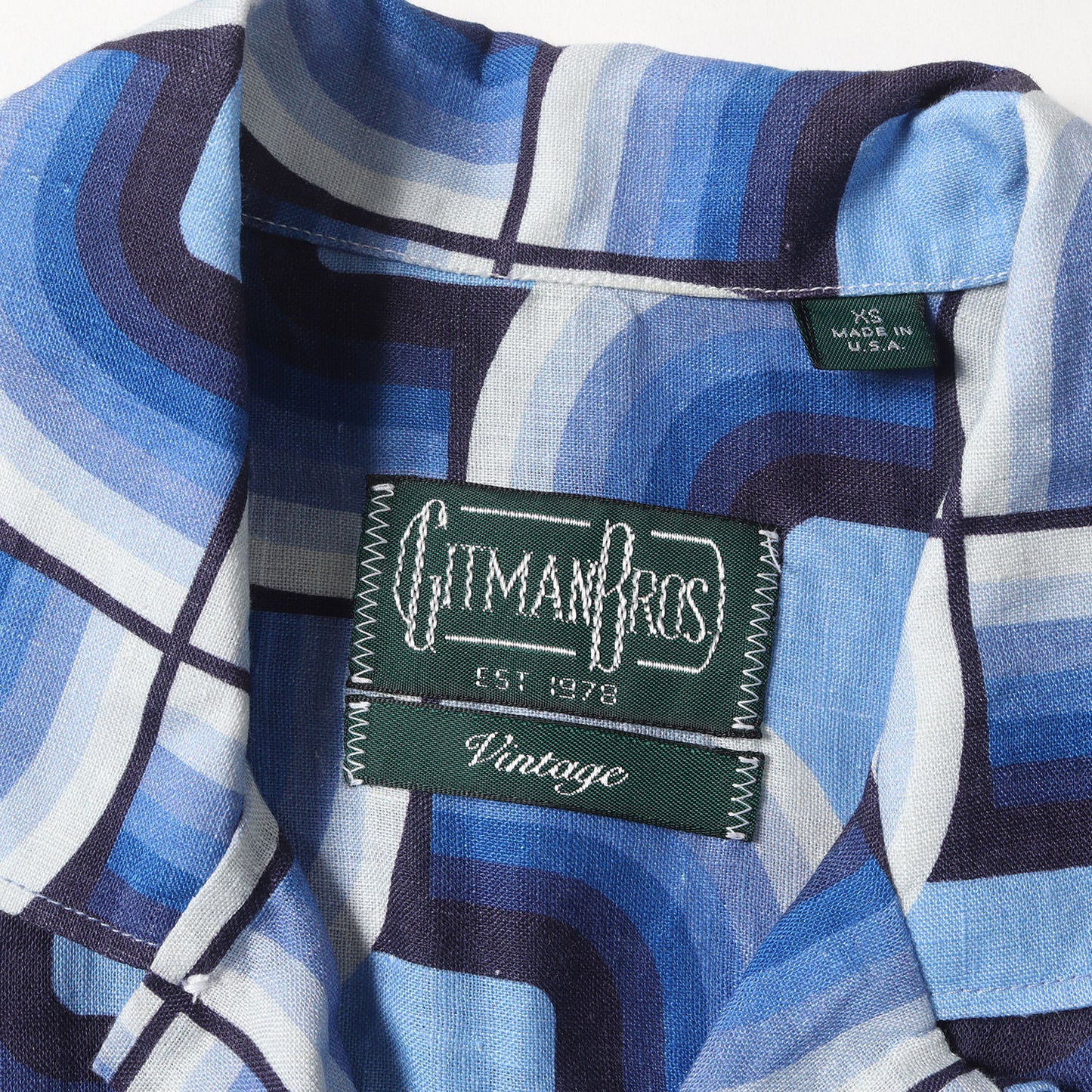 ジオメトリック オープンカラー リネン 半袖 シャツ / 総柄 開襟 アロハ ハワイアン アメカジ Vintage