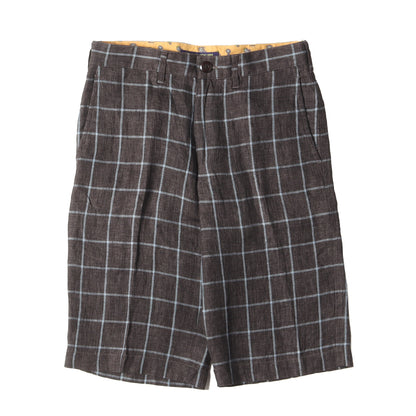 ウインドウペンチェック リネン ハーフ パンツ / ショート ショーツ DRESS BY KATO/AAA