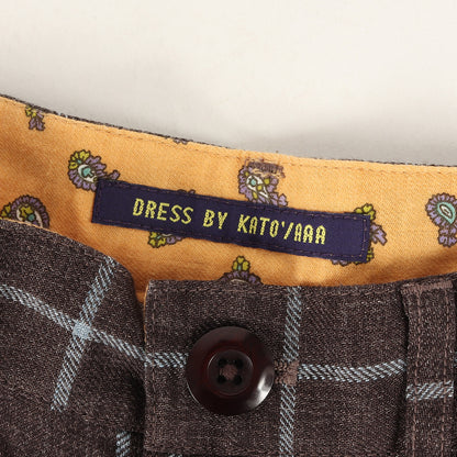 ウインドウペンチェック リネン ハーフ パンツ / ショート ショーツ DRESS BY KATO/AAA