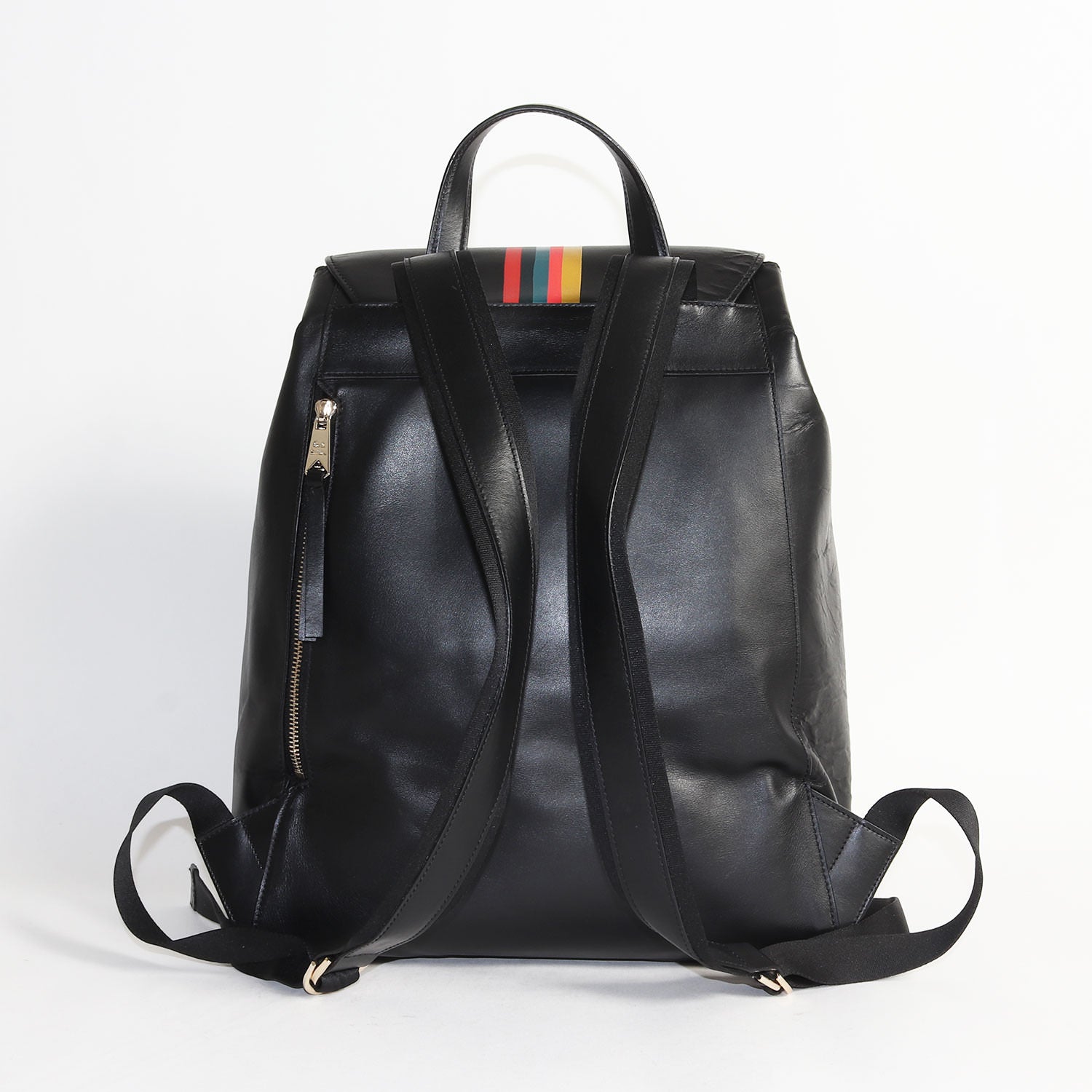 Paul Smith (ポールスミス) ペインテッド アーティスト ストライプ カーフレザー フラップ リュック / バックパック 大容量 カバン  ビジカジ オフィカジ ラグカジ キレカジ - ブランド古着の通販・買取 | BEEGLE by Boo-Bee