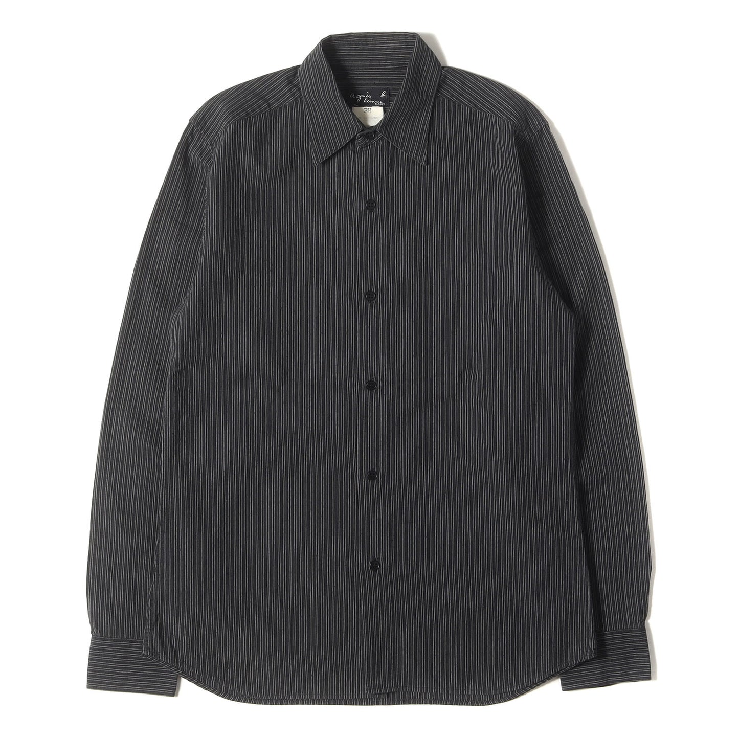 90s ピンストライプ ブロード ドレスシャツ / homme MADE IN FRANCE