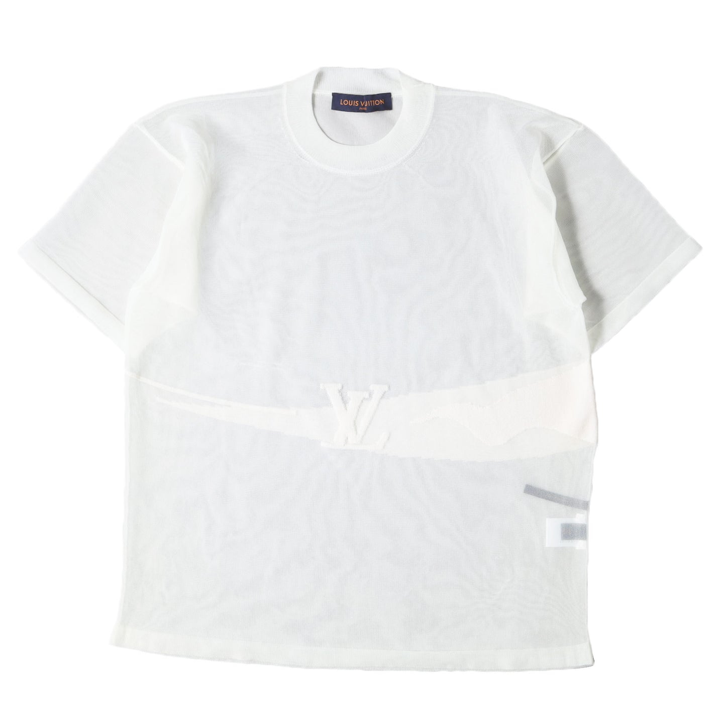 カシミヤ LV ロゴ ジャガード シースルー メッシュ Tシャツ (HGN74WJYL 919N) / ショートスリーブ 半袖 カットソーラグカジ ラグジュアリー カジュアル イタカジ Plain Rainbow