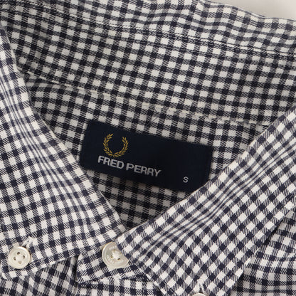 ギンガムチェック ボタンダウン 半袖 ドレス シャツ (F4506)