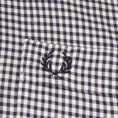 ギンガムチェック ボタンダウン 半袖 ドレス シャツ (F4506)