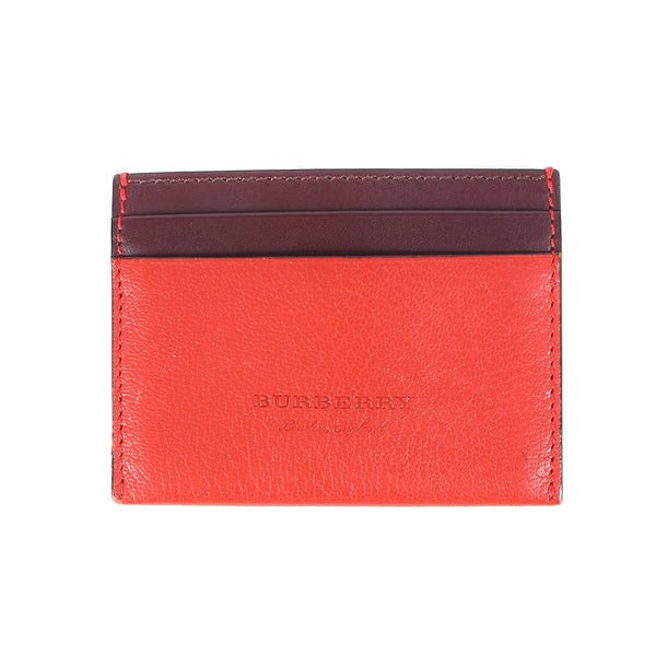 BURBERRY (バーバリー) エンボス ロゴ ツートーン レザー カードケース 