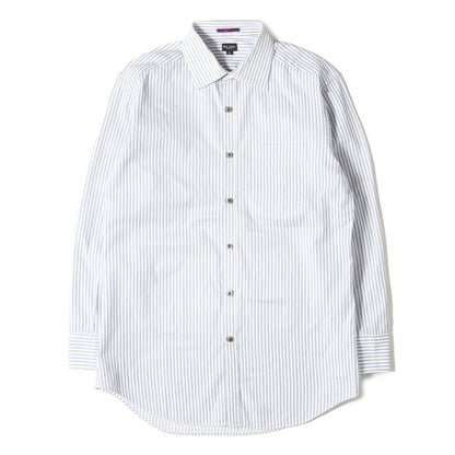 ストライプ コットン ドレス シャツ / 長袖 ビジネス ビジカジ オフィカジ フォーマル